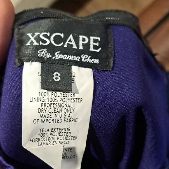 Xscape Deep Purple Dress Size 8 B109 - Picture 2 of 3